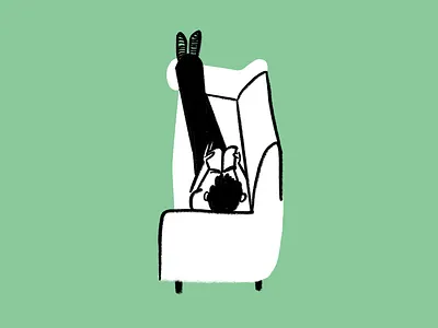 Baby its cold outside couch design doodle funny illo illustration lazy lol man reading sketch