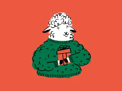 Fleece Navidad christmas design doodle funny illo illustration lamb lol sheep sketch sweater