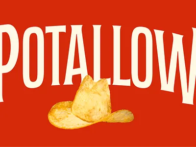 Potallow Logo branding cgp chips cowboy design fort worth fried graphic design illustrator logo tallow type typography western