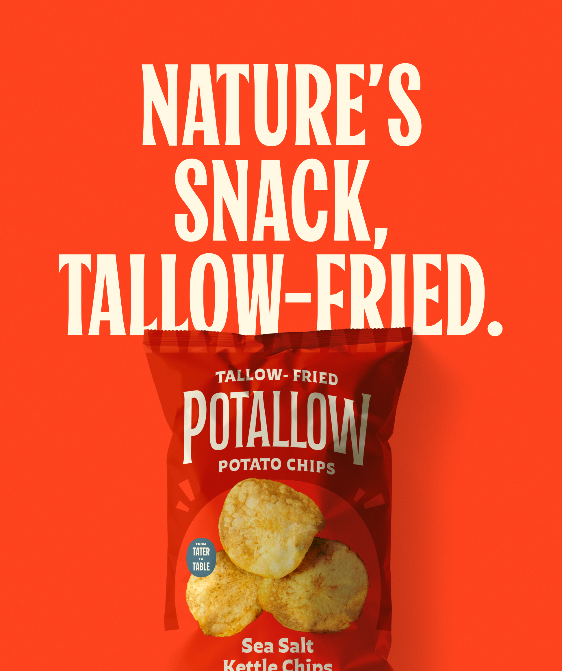 Potallow Chips bag branding chips design fort worth fried graphic design illustration illustrator kettle logo nature packaging potato snack tallow type typography