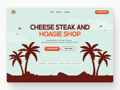 Food Truck Website Hero Section Design beach theme design food truck website food website hawaii header hero section honolulu landing page local business online ordering restaurant website small business street food takeout ui web design website design website hero wingly