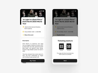 Countdown Timer App challenge countdown daily ui daily ui 014 design mobile ticketing ui uidesign uiux