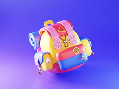 3D Travel Backpack Illustration 3d adventure backpack backpacker backpacking bag camp camping exploration explorer fashion illustration journey knapsack rucksack schoolbag travel traveling trekking