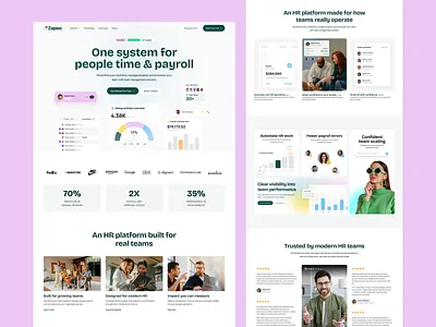 SaaS Landing Page Design b2b design conversion design dashboard design system homepage design hr platform landing page modern web design payroll system product design responsive design saas saas landing page saas website software design startup website ui design ux design web design website design