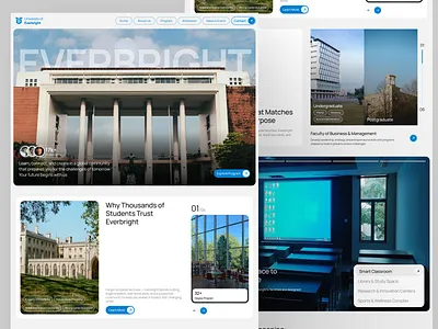 Everbright University – University College Landing Page academic campus clean design dailyui design education education design landingpage learningplatform minimalism schoolwebsite trending ui uidesign university universitywebsite ux design visualdesign web inspiration webdesign