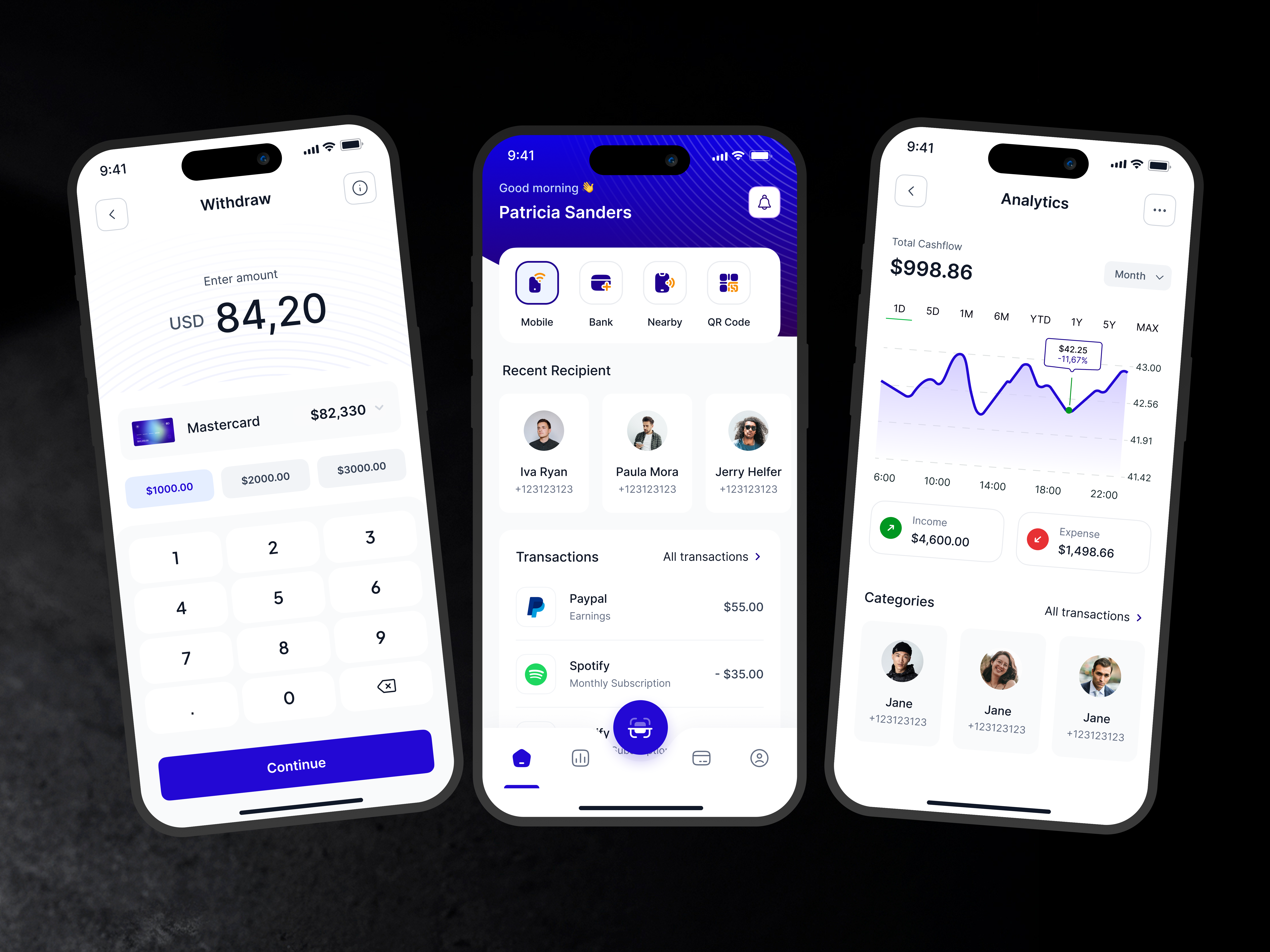 Finance | Smart Wallet App UI appdesign clean ui mobileappdesign mobileuidesign productdesign smartwallet uidesign uiux uxdesign