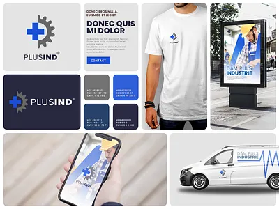 The Doctor of Industry Brand Identity assembly blue brand branding corporate design engineering factory gear identity industrial logo machinery minimal modern premium professional symbol typography visual