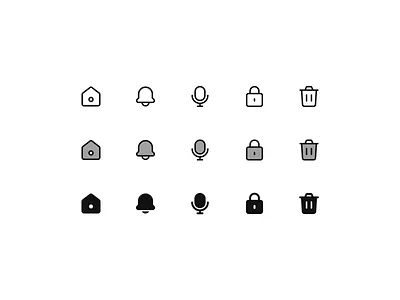 Standard icons delete 02 home 05 hugeicons mic 02 notification 01 square lock 02