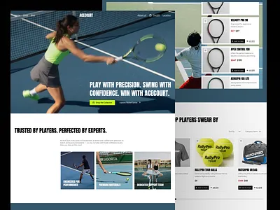 Sport Tennis Landing Page animation branding design dynamicui ecommerce highperformance landingpage layout modern onlineshop productdesign sport sportsui tennis trending uiux userinterface ux visualdesign webdesign