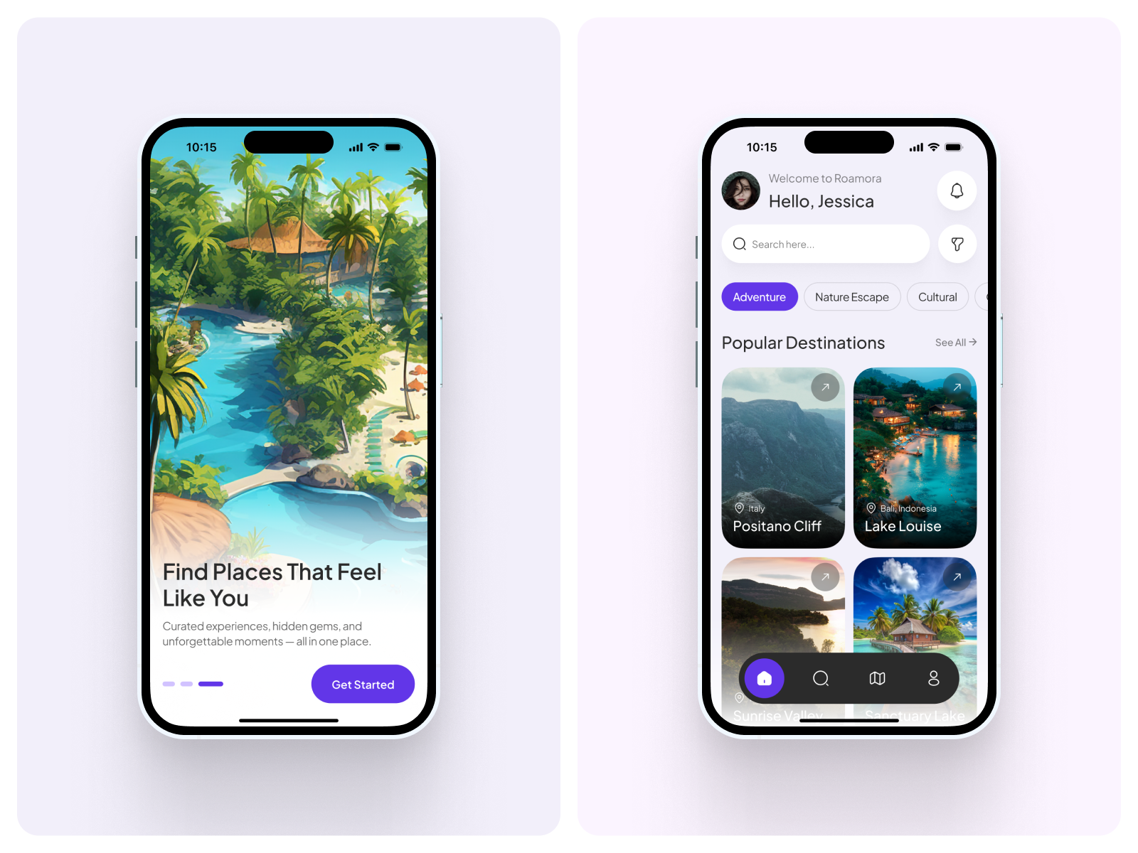 Adventure-Based Travel Browsing & Destination Listing UI Concept adventure travel app design cultural travel destination explorer interaction design interface design mobile navigation mobile product nature escape popular destinations responsive design travel app travel discovery ui concept user experience user flow user interface user testing ux design wireframe