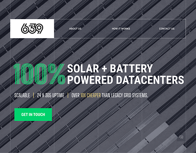 Solar Powered Datacenters battery data design energy landing page solar ui uiux user experience user interface ux web web design