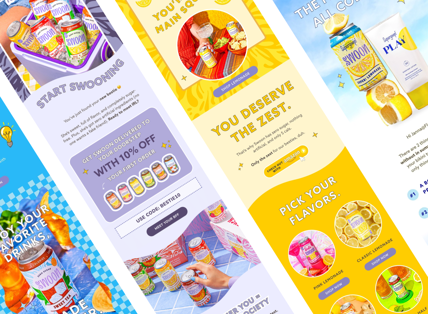 Email Marketing Design for Swoon Lemonade email designs email marketing email templates figma graphic design marketing designs photoshop
