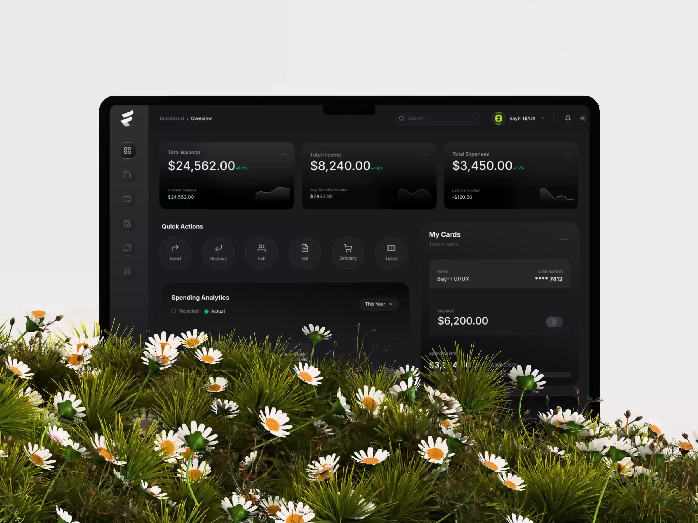 Example of Fydata™ - Fintech Dashboard UI Animation