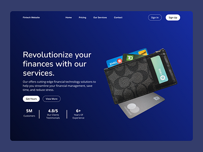 Banking Company Concept Website card debit design finance financial fintech fintech website homepage landing page landing page design minimalist modern design money saas ui ui ux ux webdesign website website design