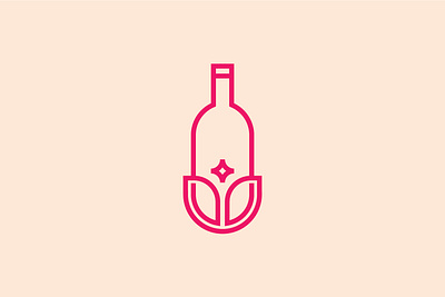 Flower Wine Logo app bar bottle branding drink flower fresh icon logo nature plant vector wine