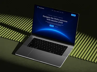 YieldVerse – Web3 Yield Optimization Hero Section ai defi landing page defi ui fintech ui futuristic ui gradient web design hero section logo modern hero section saas landing page ui inspiration web3 web3 uiux yield farming ui