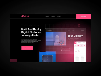 Airkit — Homepage exploration animation bachoodesign builder clean design desktop homepage interaction interface motion motion graphics parallax scroll ui ux website