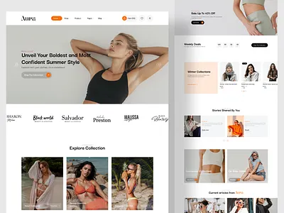 Aura - eCommerce Website e commerce website ecommerce website ecommerce website design fashion fashion website landing page luxury design minimal minimal design online shop online shopping product design shop website shopping website ui design web design website website design woocommerce