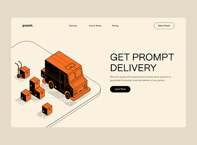 Delivery landing page delivery hero page illustration inspiration landing page minimalism ui website