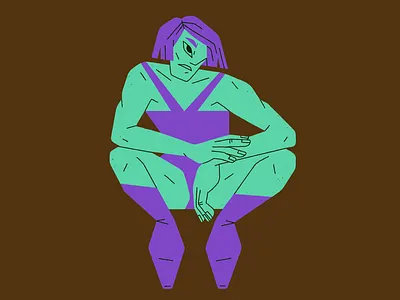 Woman sitting body character character design character illustration flat girl illustration procreate woman