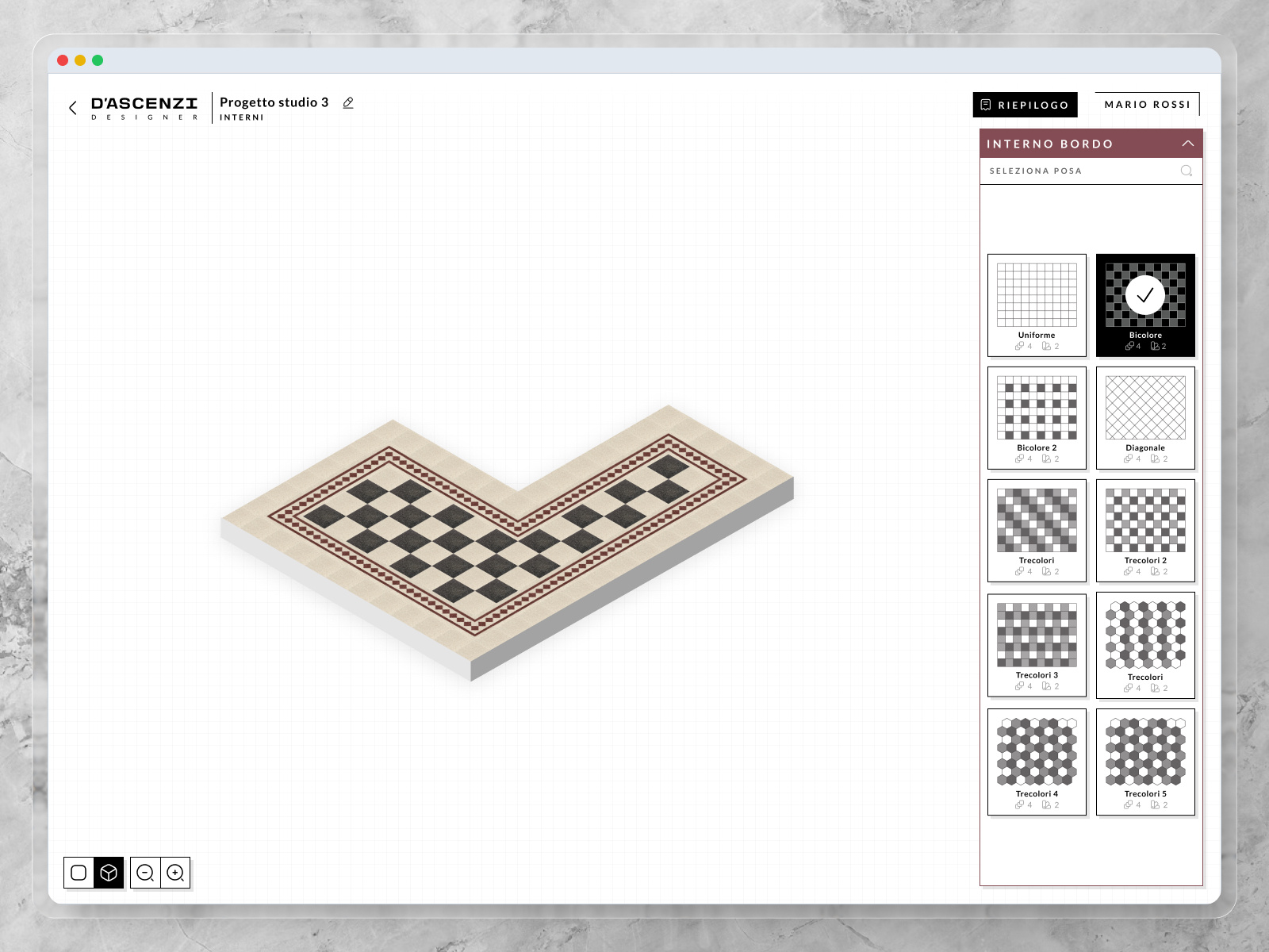 Example of D’Ascenzi: a preview of your flooring perfectly to scale
