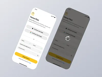 Sign Up UI-Home Pilot App applogo logo newconcept newui signin signup uiux waitingui