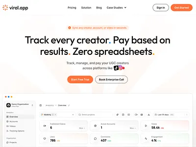 Landing Page Designed for Viral.app branding illustration web design