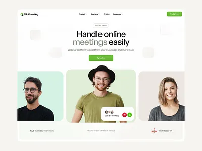 Clickmeeting interface meeting online platform ui ux webinar website