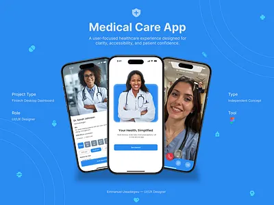 Medical Care App – Healthcare UI/UX Case Study app design case study health tech healthcare medical app mobile app patient experience ui design user interface ux design