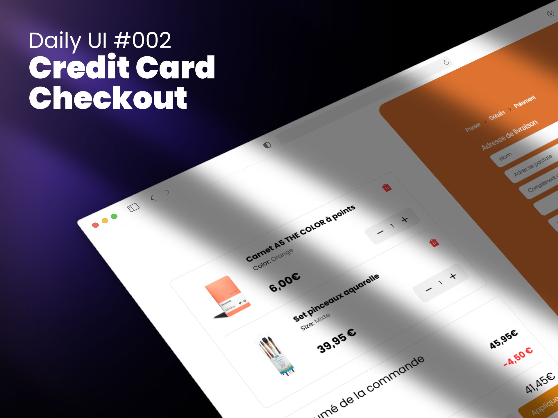 Daily UI #002 — Credit Card Checkout card design checkout credit card daily ui daily ui 002 digital wallet e commerce fintech form design mobile payment payment ui secure payment transaction ui design user interface ux design