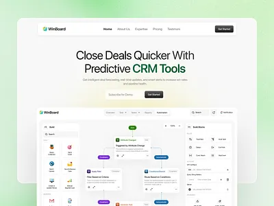 CRM Website UIUX ai ai landing page ai web automation crm landing page saas saas website web web design website