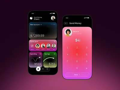 Modern Finance App ai app ui design banking app colorful interface dark ui digital banking finance fintech app mobile mobile app modern ui money flow payment product ui ux