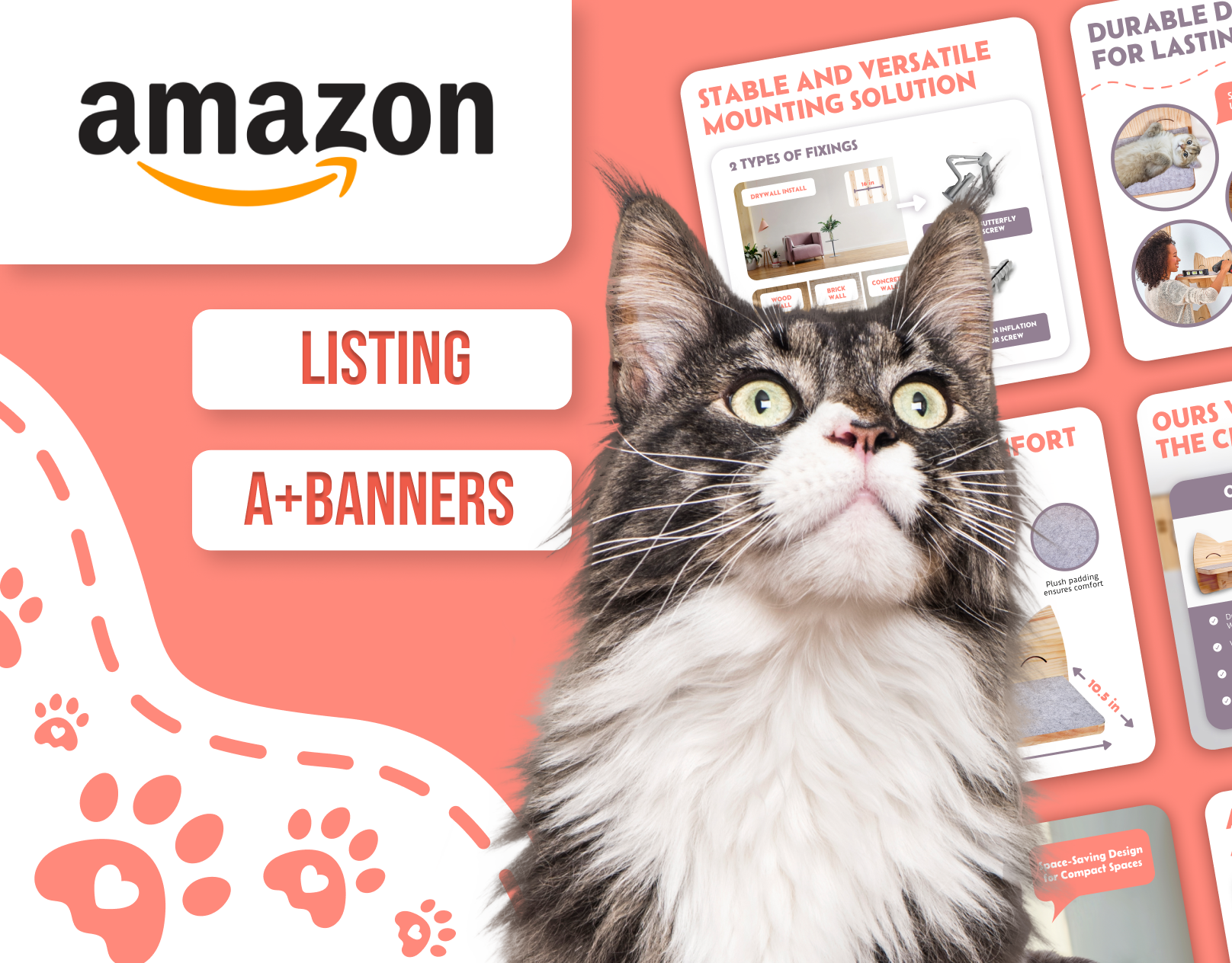 Amazon Listing Design for Cat Shelf amazon a content amazon graphics amazon listing design amazon optimization amazon product listing cat furniture design comparison chart design conversion focused design digital marketing design ecommerce branding ecommerce design graphic design infographic design marketplace design pet furniture branding pet product branding photoshop editing product image editing product listing design product visualization
