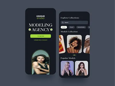 Find A Model - Model Agency App branding collaboration custom typefaces design dribbble graphic design just for fun interactions model agency website nostalgia and the y2k aesthetic service shareable frameworks ui ux