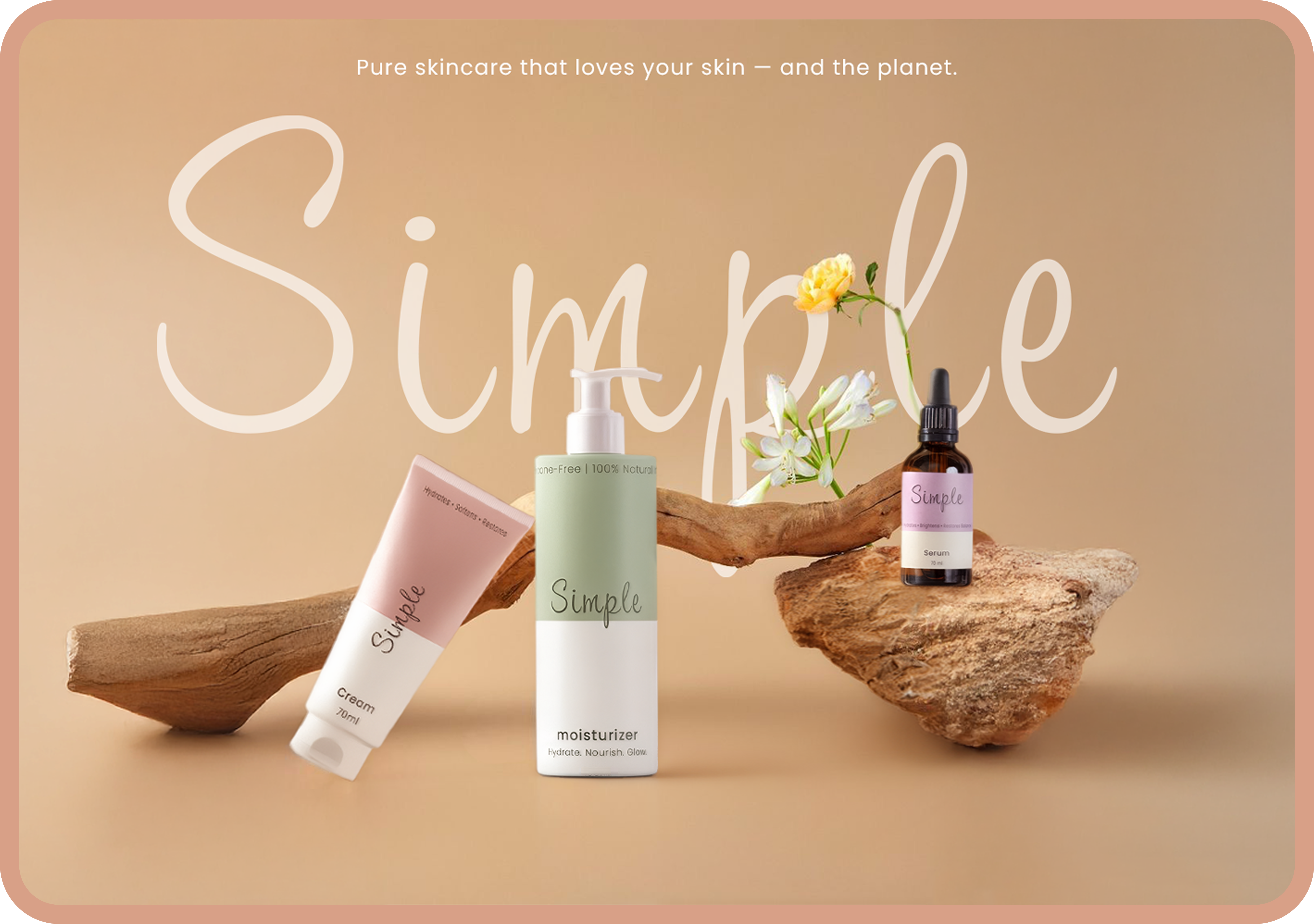 Skincare Landing page branding cosmetics design graphic design landing page minimal