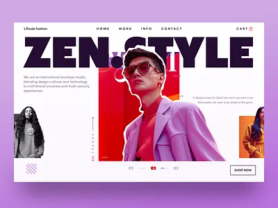 GenZ Fashion Web Hero Section agency apparel clothing colorful concept creative design e commerce ecommerce fashion layout luxury shop simple startup store typography ui web website
