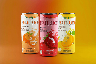 Packaging design for fruit drink branding can creative drink fruit graphic design illustration juice logo mockup packaging packaging design print