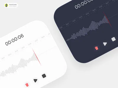Clean minimalist sound recoder UI. ui