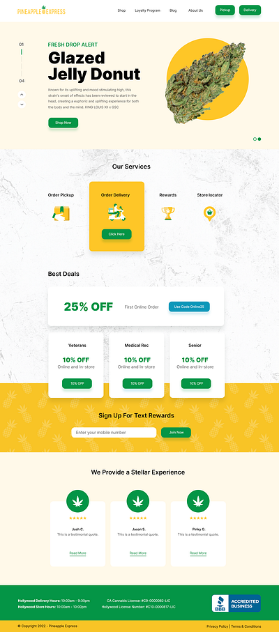 Pineapple Express Dispensary Web concept dispensary marijuana uiux web website design