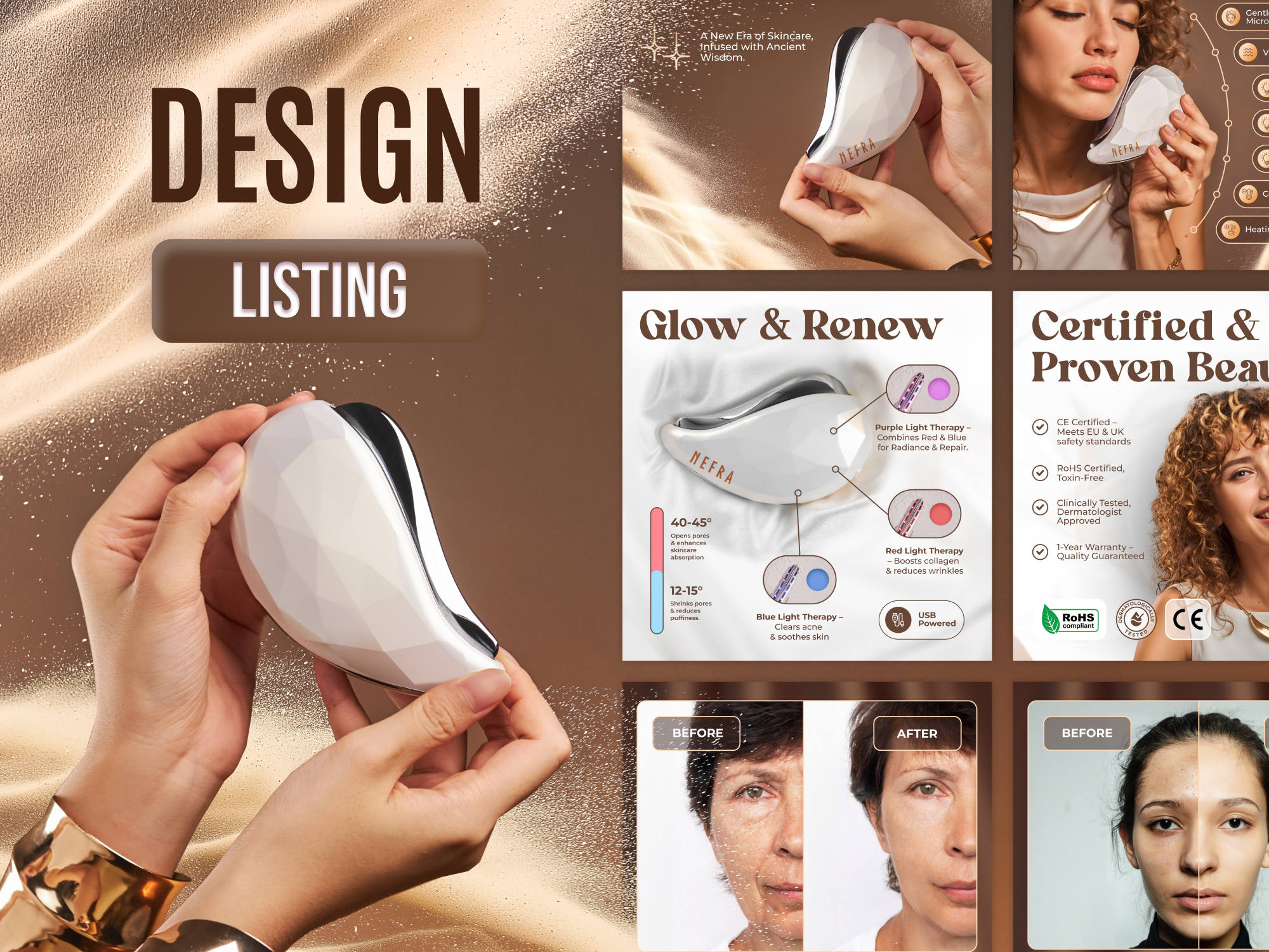 Shopify Banner Design for Luxury Beauty Tech Brand beauty branding beauty tech design conversion focused design cosmetic branding creative direction digital branding ecommerce design graphic design high end design luxury branding marketing design premium brand identity product infographic design responsive web design shopify banner design shopify design skincare branding ui design web banner design wellness branding