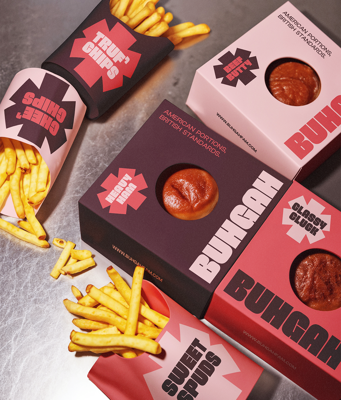 BUHGAH – Burger Restaurant Branding & Packaging brand designer brand strategy branding design food branding graphic design illustration logo logo design packaging design