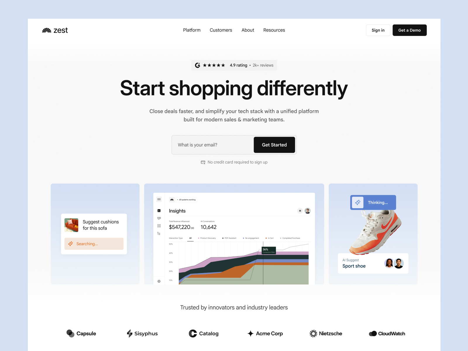 Example of Ai Landing Page For Product