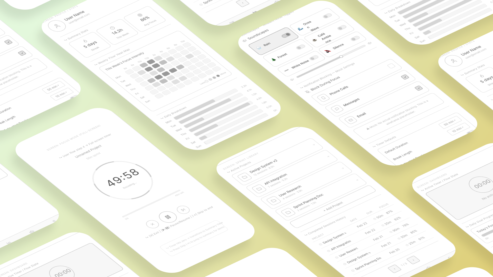 Example of UX/UI Product Blueprint & Logic Mapping.