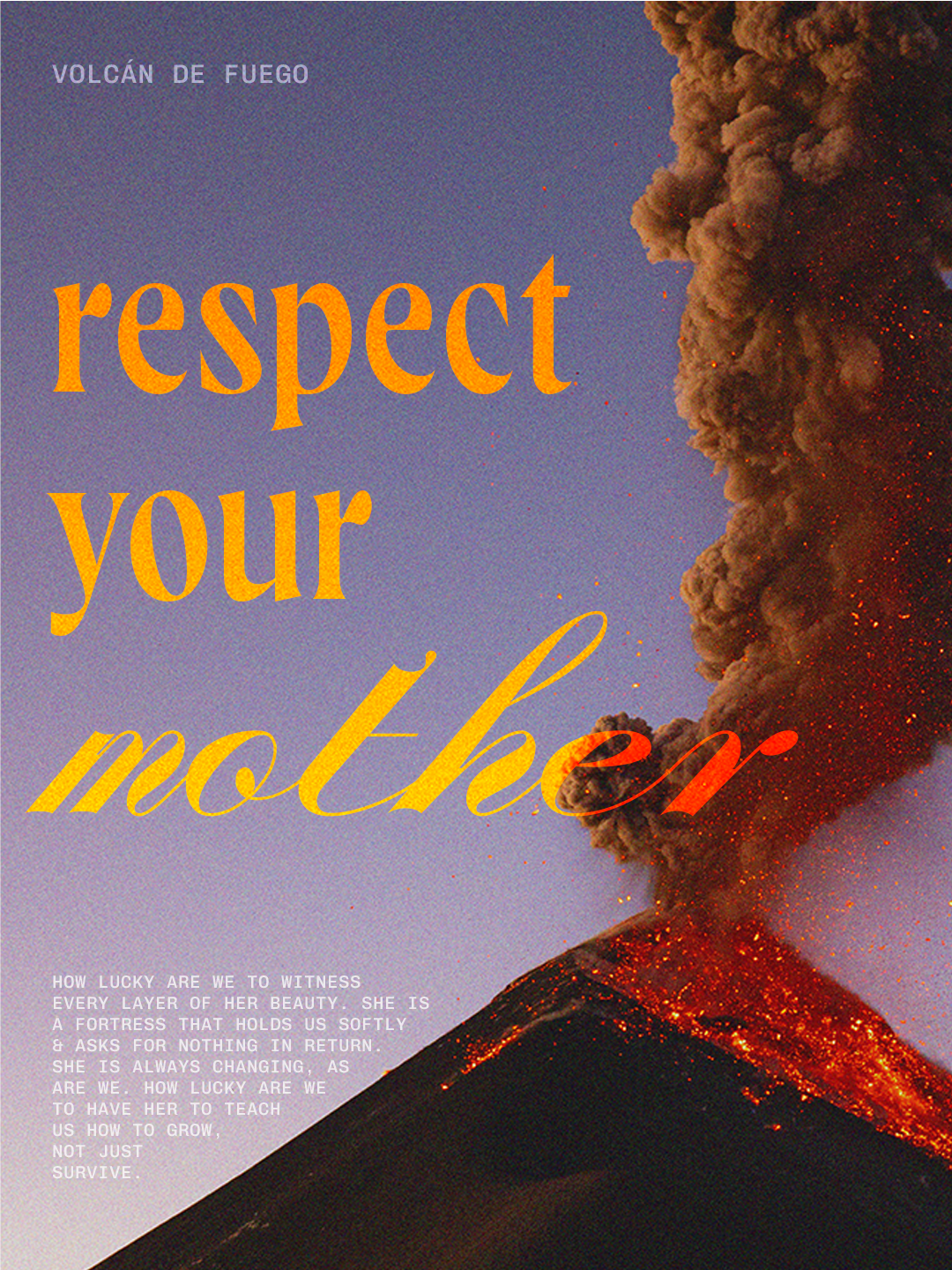 Volcan de Fuego – Typography Poster graphic design photography travel typography