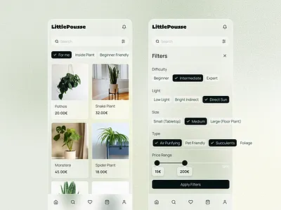 LittlePousse - Mobile Product Search & Filtering. app filtering filters mobile product search ui