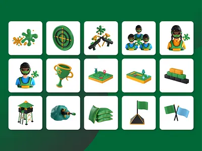 3D Paintball Icons 3d branding design graphic design icon icons illustration logo ui ux