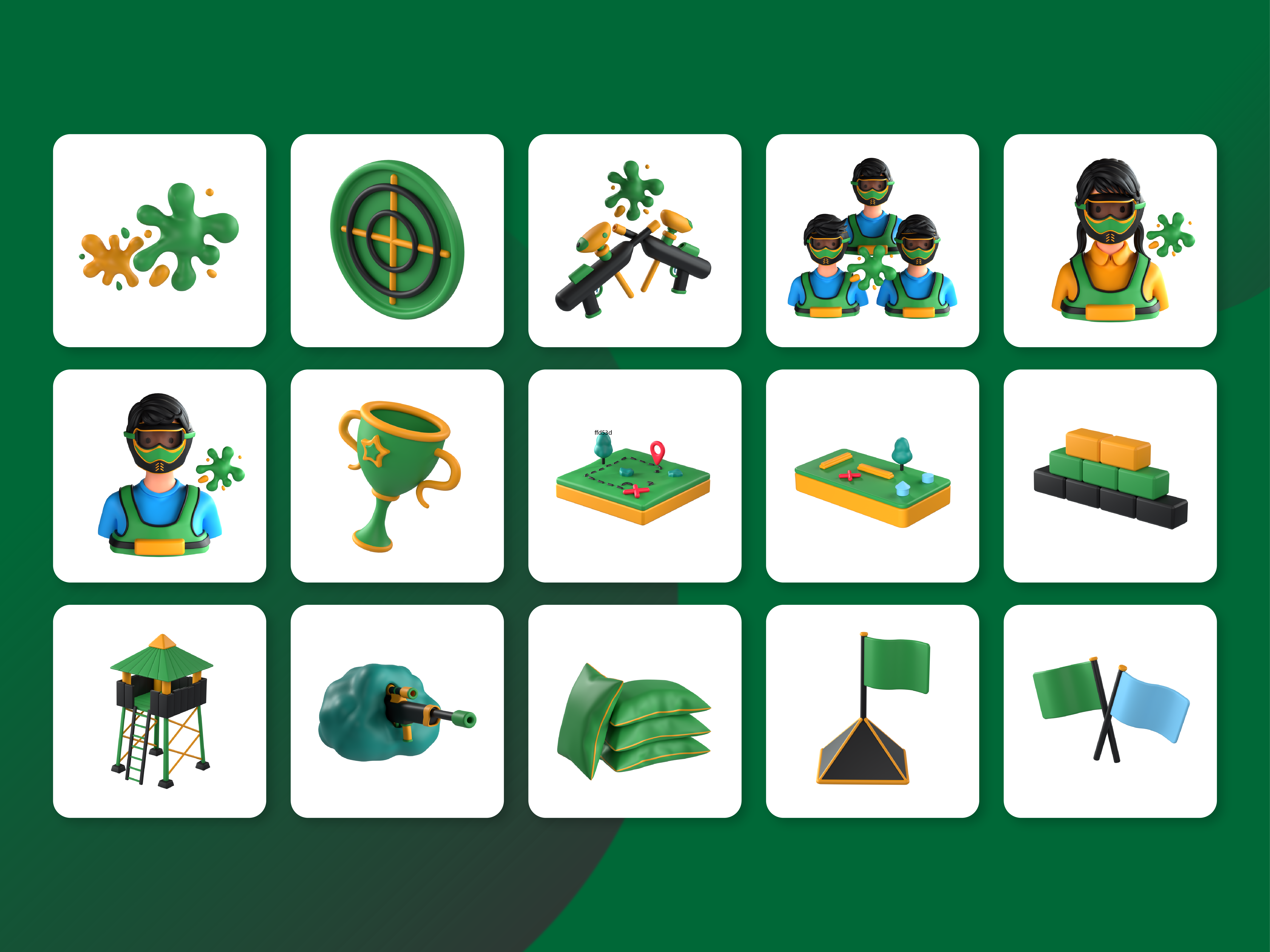 3D Paintball Icons