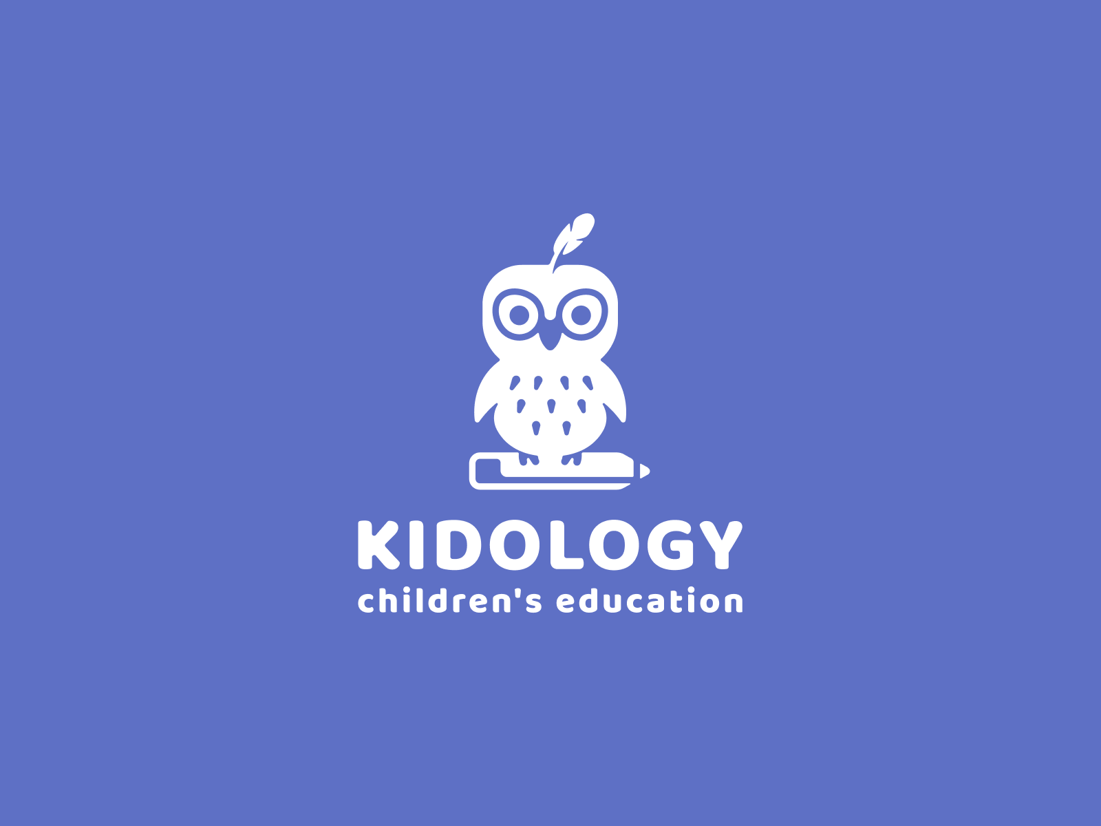 Kidology bird brand branding cute design education graphic design illustration logo owl pencil vector
