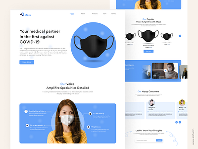 Mask Amplifier adobe animation black blue branding dark design illustration illustrator landing landingpage logo mas mask ui ui design uidesign ux website white