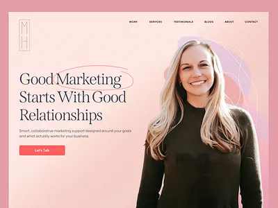Marketing Consultant Landing Page b2b business website feminine design figma design framer homepage design landing page design marketing agency marketing consultant marketing stratergy marketing website modern webdesign responsive design ui design uiux design ux design website banner website design website hero